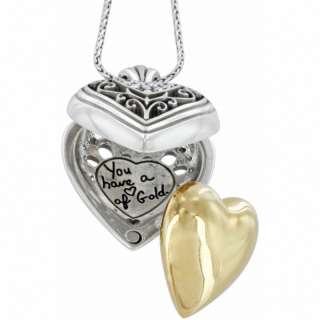 NWT Brighton GILDED HEART LOCKET NECKLACE~Inside readsYOU HAVE A 