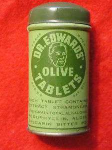 Vintage Dr. Edwards Olive Tablets Tin   Large  