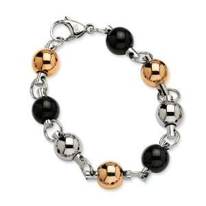  Stainless Steel Rose Gold and IP Black Plated Bracelet   8 