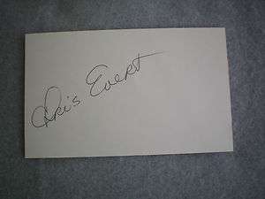 CHRIS EVERT TENNIS HALL OF FAME SIGNED 3 X 5 CARD  