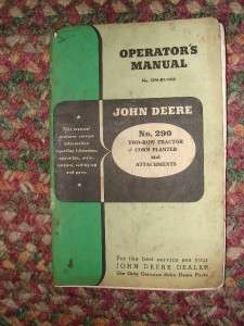 John Deere Operaters Manual Corn Planter OM B1 1050  