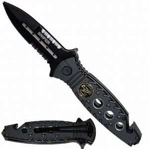  3.5 Tiger USA Sniper Spring Assisted Rescue Knife 