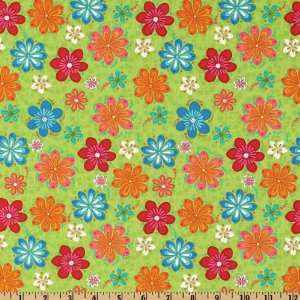  44 Wide Serafina Posies Lime Fabric By The Yard Arts 