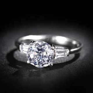 White Gold gp Round Cut Engagement lab Diamond Wedding Ring SZ 5 6 7 8 
