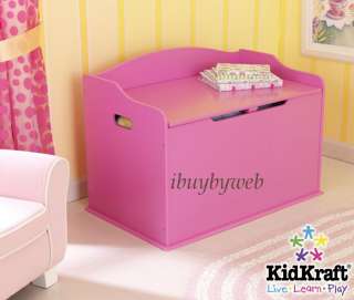 Kidkraft Kids Austin Toy Chest Box Bench Bubblegum Pink  