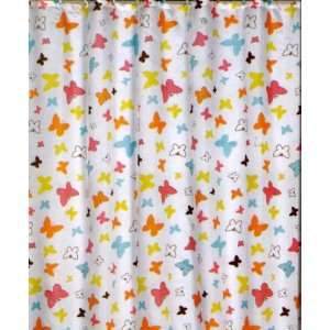  Flutterby Butterfly Fabric Shower Curtain