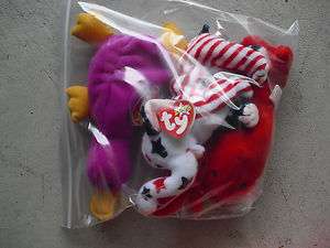 Lot of 3 RARE Ty Beanie Babies Pinchers Patti Righty 2000  