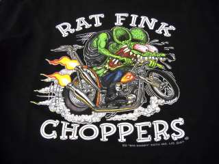 Rat Fink Choppers Biker Bike Ed Roth t shirt S XX black tee Long 