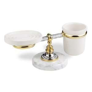   Giunone Soap Dish and Toothbrush Holder Finish Gold