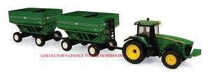 JOHN DEERE 8130 TRACTOR J&M GRAVITY WAGONS 1/64 ERTL  