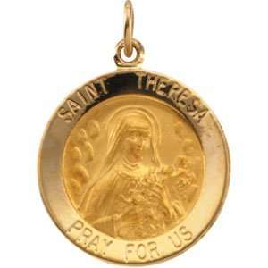  R5046 14K Yellow Gold 18 Mm St. Theresa Medalsh Jewelry