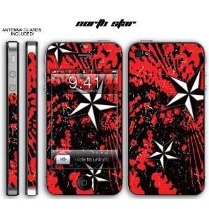   iPhone 4 Designer Skin with ANTENNA GUARDS  NorthStar Red Electronics