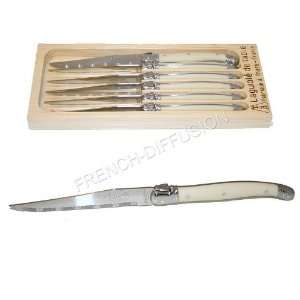 STEAK KNIVES   IVORY color   serrated blade (perfect as steak knife 
