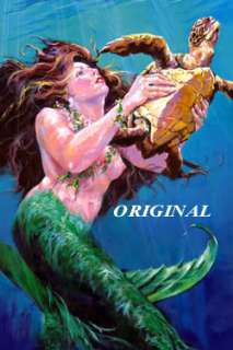 Mermaid w Turtle Cross Stitch Pat Tropical Fantasy TBB  