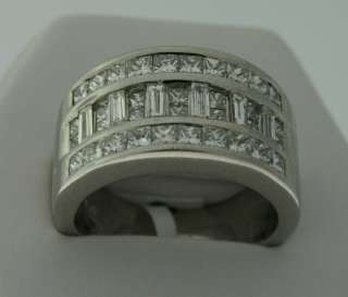 14k white gold wide engagement/wedding ring with diamonds  