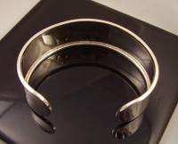 STERLING SILVER WIDE CONCAVE CUFF BANGLE BRACELET  