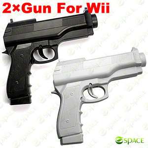 Black + White Light Gun Pistol Controller for Wii Nintendo Motion 