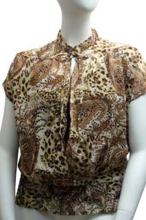 Chic Paisley Leopard Print Top Two Piece NWT  