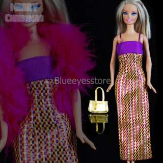   Dresses Fashion Party Short skirt Coat Clothes For Barbie Doll k501