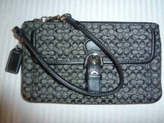  Black on Black larger size skinny clutch wristlet wallet purse 