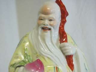 Antique Chinese Sau Figure   God of Health & Longevity  