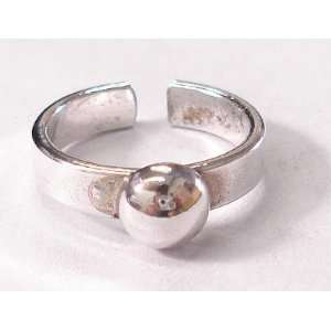  Solid Silver Orb Ball Toe Ring 