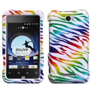 Rainbow Zebra HARD Protector Case Snap On Phone Cover for Cricket ZTE 