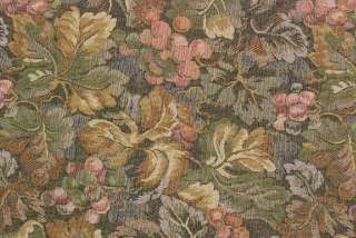 Moss Green Leaf Tapestry Drapery Upholstery Fabric  