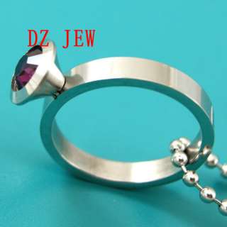   Womens Red Size 10 Stainless 316L Steel Zircon Ring Fashion Jewelry