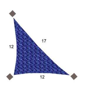  12X12X17 Right Triangle Shade Sail  Aquatic Blue Patio 