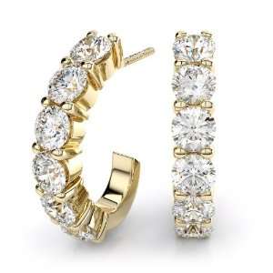   Hoop Earrings in 18k Yellow Gold. (.60ctw) Premium Color Jewelry
