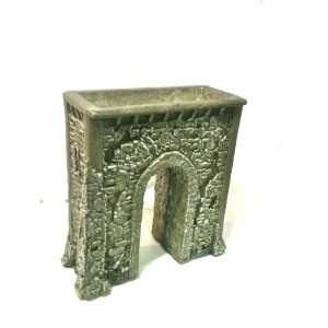 Tuscan Romanesque Garden Arch Planter, Cast Stone, Hand Sculpted Urn 