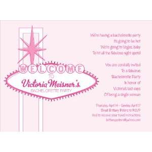  Vegas Bachelorette Pink Bridal Shower Invitation