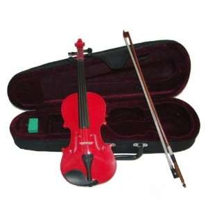  Merano MV300RD 1/8 Size Red Violin with Case and Bow+Extra 