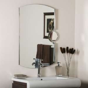   Framed Wall Mirror, Chrome Finish with Etched Glass