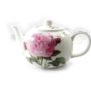    Ceramic teapot Jardin Des Plantes pink white.