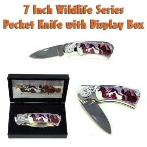  Wildlife Series Pocket Knife w/ Display Box   Horse 