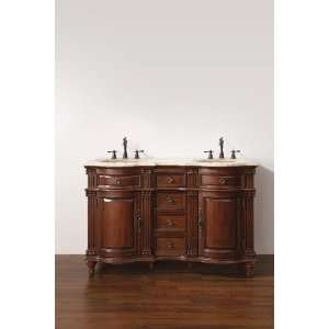   Sink Bathroom Vanity Solid Wood Cabinet with 1 Travertine Top (KL595